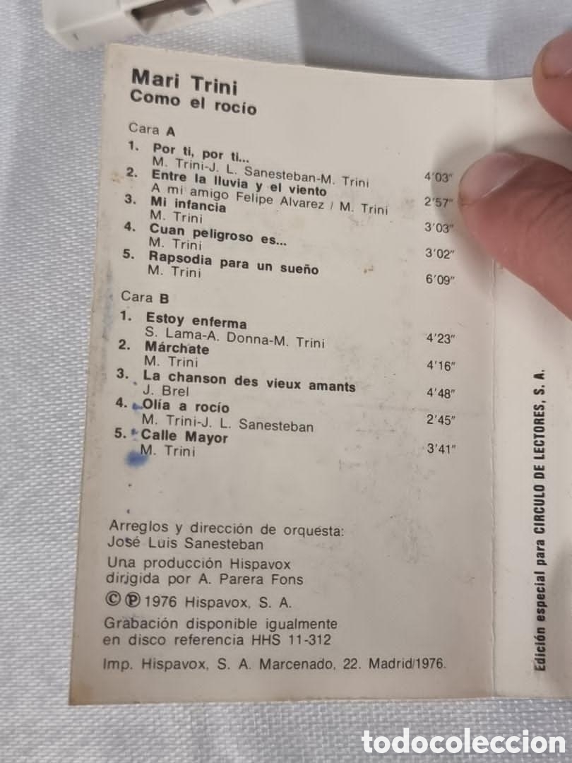 Casetes antiguos: Casete Mari Trini - Como el roc&iacute;o (1976) - Foto 6