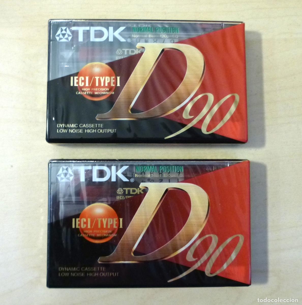 Casetes antiguos: Lote cintas cassette TDK D90 nuevas. Precintadas
