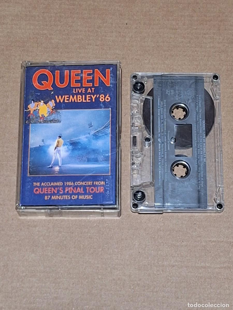 Casetes antiguos: CINTA CASSETTE Queen &lrm;&ndash; Live At Wembley '86 Hollywood Records &lrm;&ndash; HR-61104-4 USA MUY RARA
