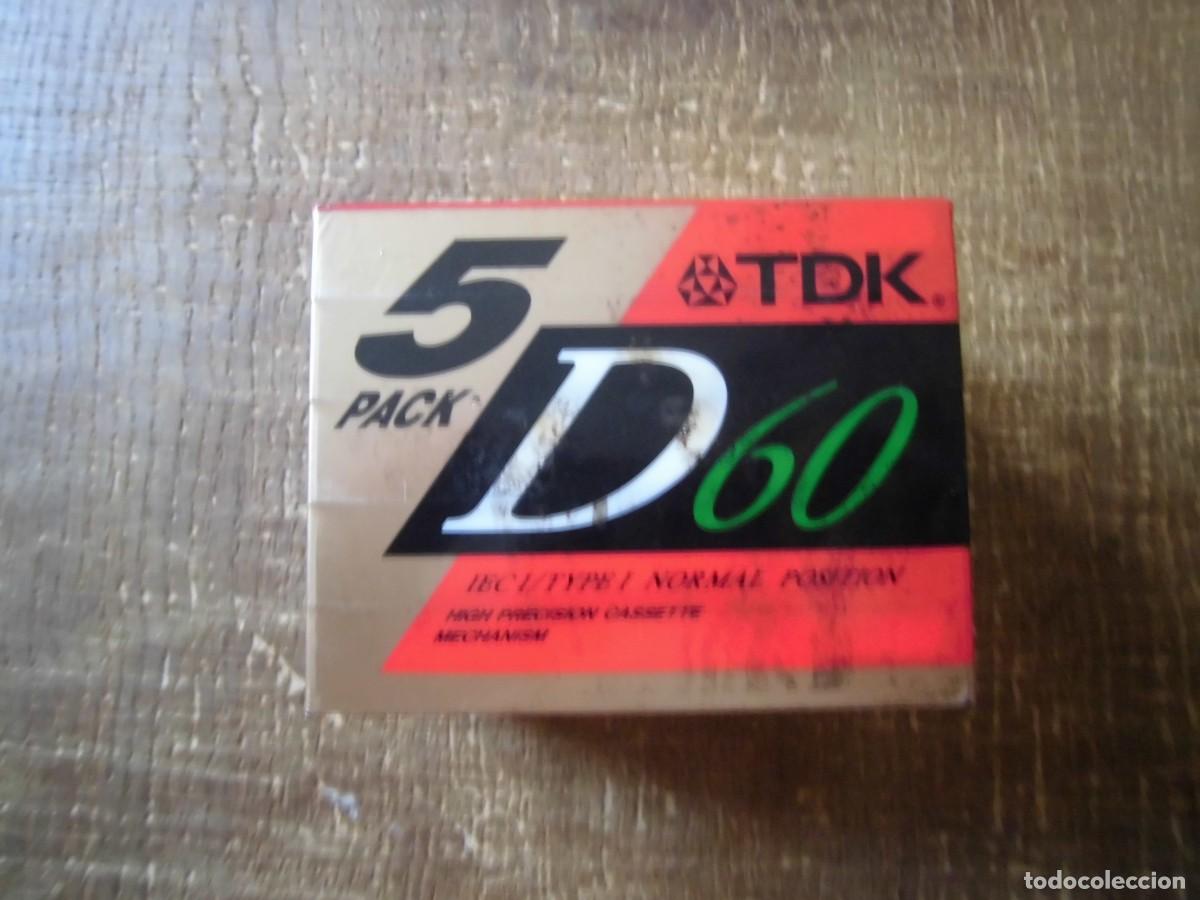 Casetes antiguos: PACK CINCO CINTAS DE CASETE CASSETTE TDK V&Iacute;RGENES Y PRECINTADAS
