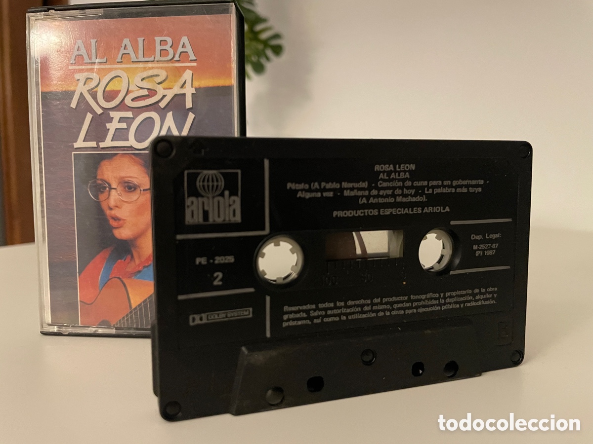 Casetes antiguos: Cassete. Rosa Le&oacute;n. Al Alba. 1987. - Foto 3