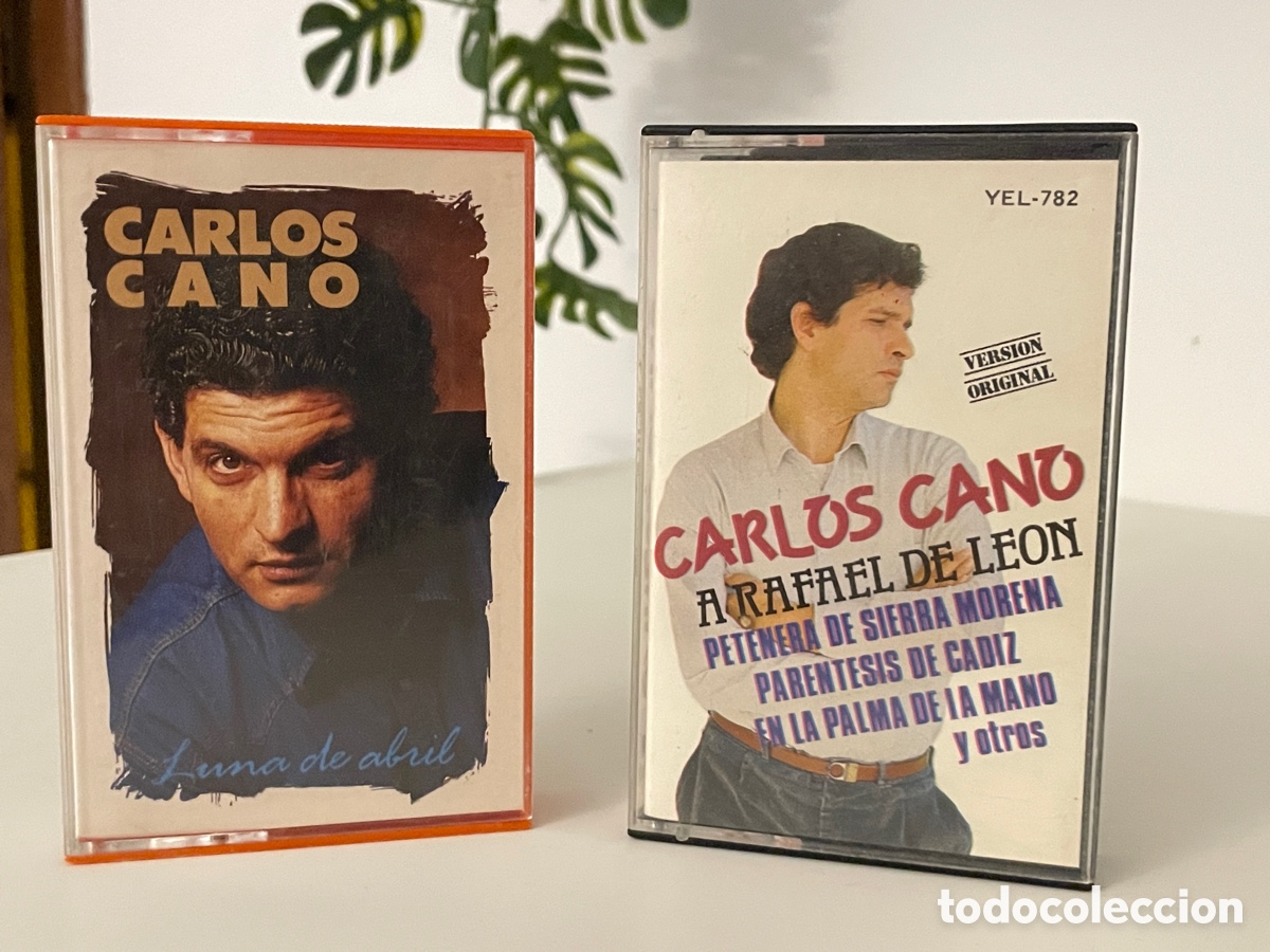 Casetes antiguos: 2 cassettes Carlos Cano. Luna de abril / A Rafael de Le&oacute;n. 1988.