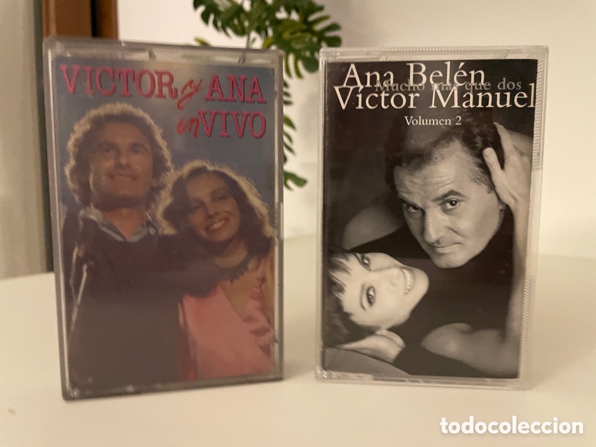 Casetes antiguos: 2 casaettes. Ana Bel&eacute;n y Victor Manuel. En vivo / Mucho m&aacute;s que dos (Vol. 2) 1983 y 1994.