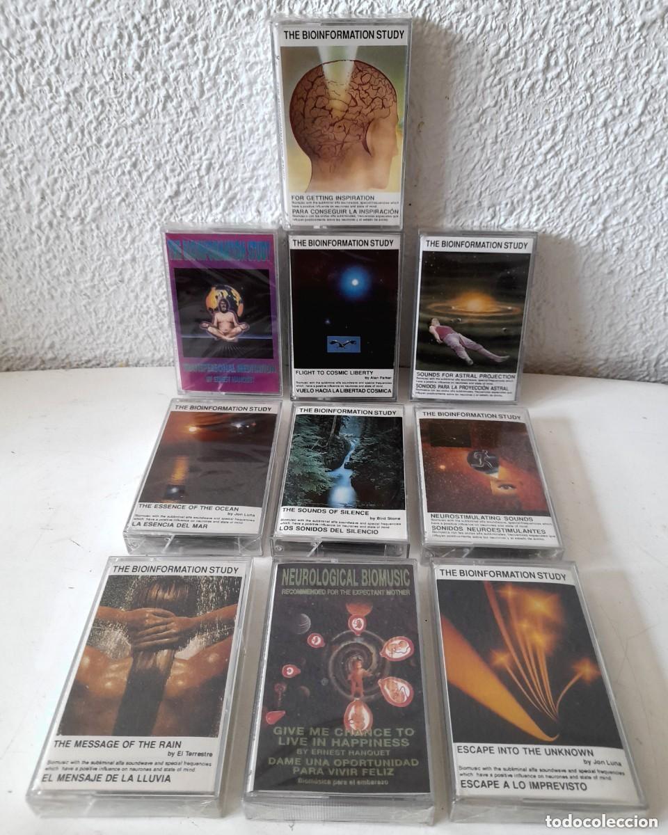 Casetes antiguos: Lote 10 cintas cassette casete The Bioinformation Study A&ntilde;os 90 precintadas Neurological Biomusic