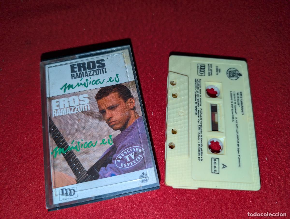 Casetes antiguos: EROS RAMAZZOTTI Musica es K7 CASSETTE 1988 Hispavox ESPA&Ntilde;A SPAIN