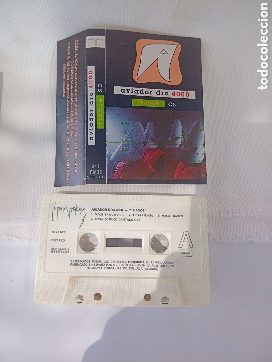 Casetes antiguos: AVIADOR DRO 4000 * TRANCE cassette(LA F&Aacute;BRICA MAGN&Eacute;TICA 1991)