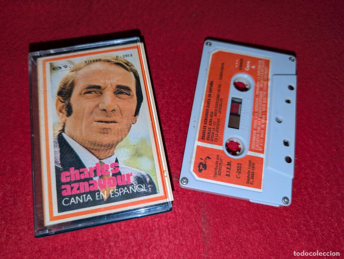 Casetes antiguos: CHARLES AZNAVOUR Canta en espa&ntilde;ol sung Spanish K7 CASSETTE 1970 Barclay ESPA&Ntilde;A SPAIN