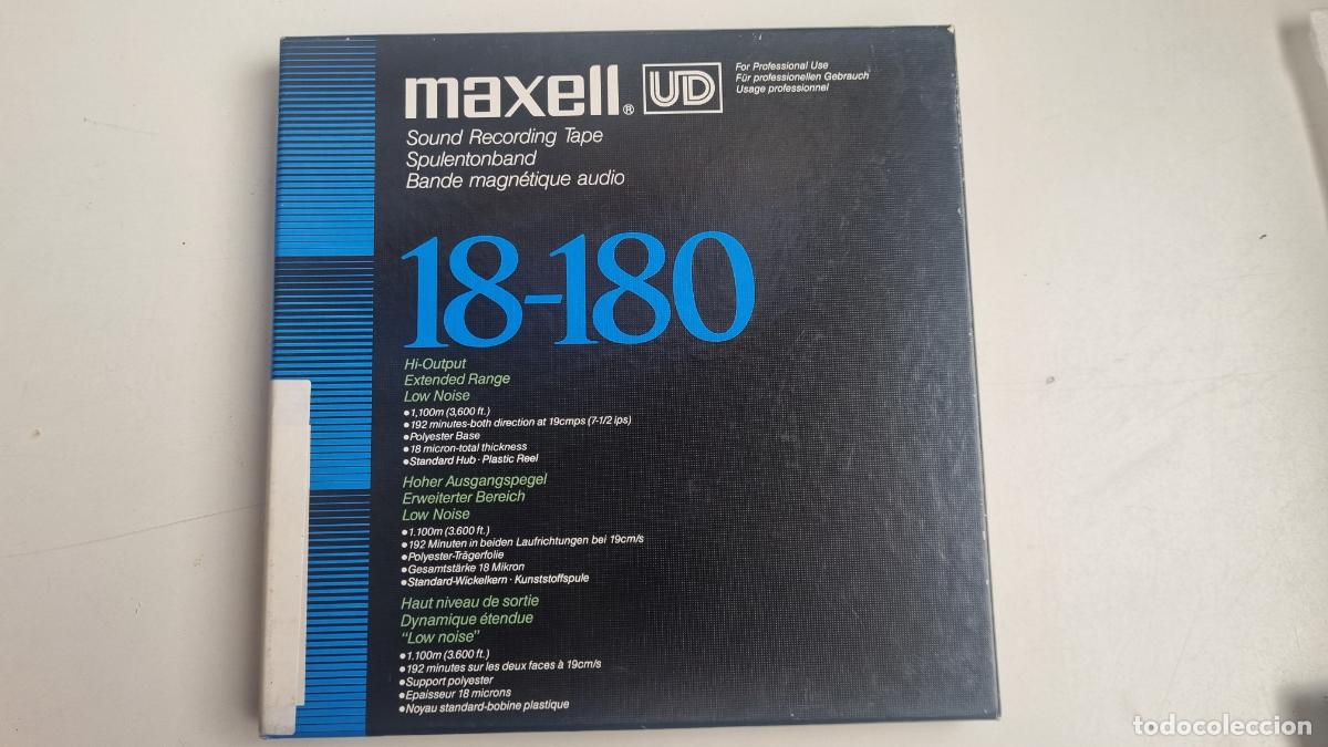 Casetes antiguos: Bobina MAXELL UD 18-180 18cm 3600ft &ndash; Supuesta grabaci&oacute;n de Mozart &ndash; Sin probar