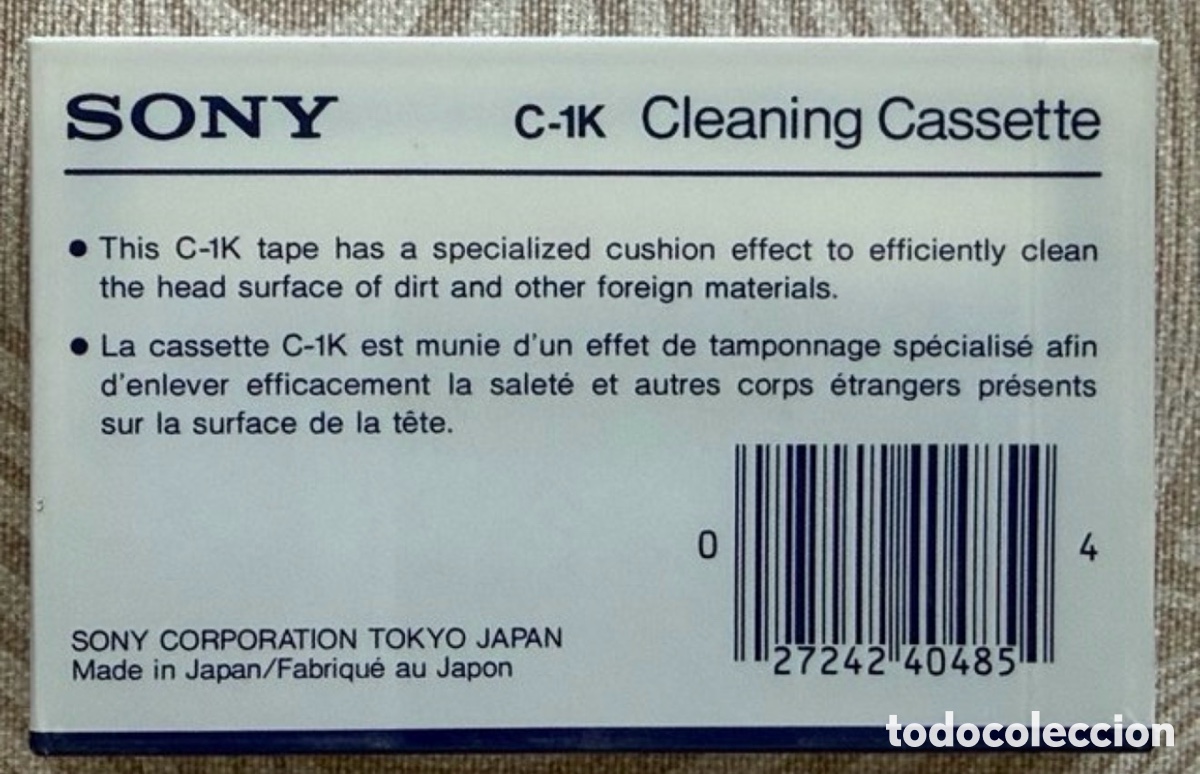 Casetes antiguos: Cassette cinta limpiadora Sony - Foto 2