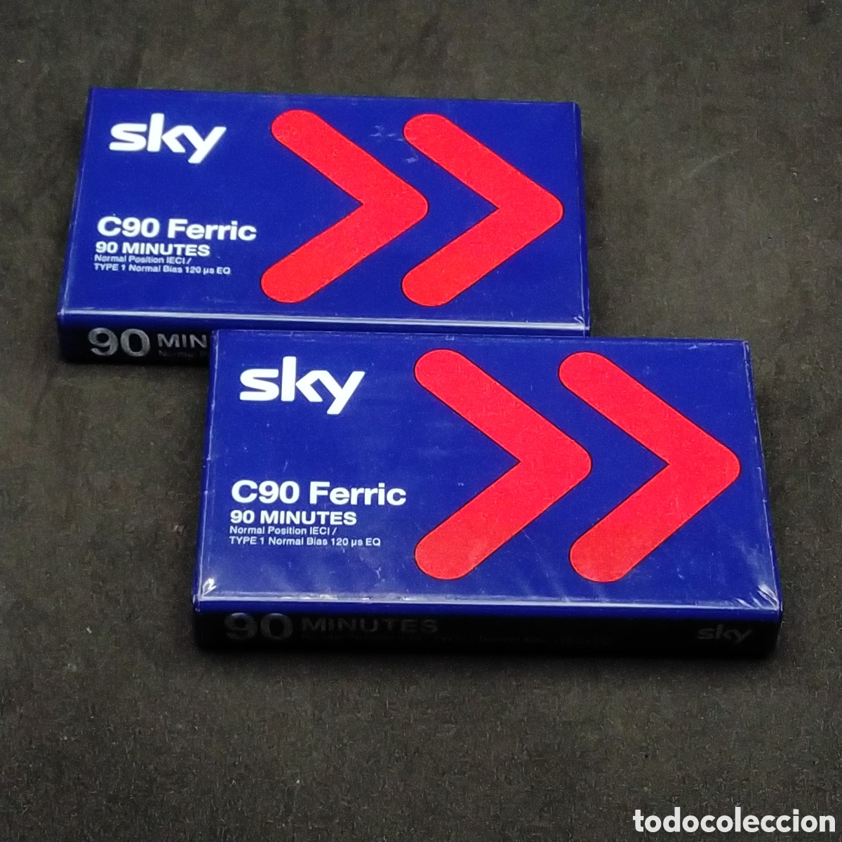 Casetes antiguos: 2 CASETES V&Iacute;RGENES SKY C90 FERRIC 90 MINUTOS - NUEVOS PRECINTADOS - K7 - CINTAS