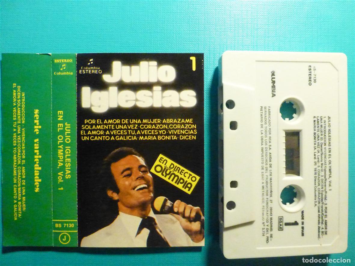 Casetes antiguos: Cinta de Cassette - Casete - Julio Iglesias - En Directo Olimpia Vol. 1 - Columbia -1983 -
