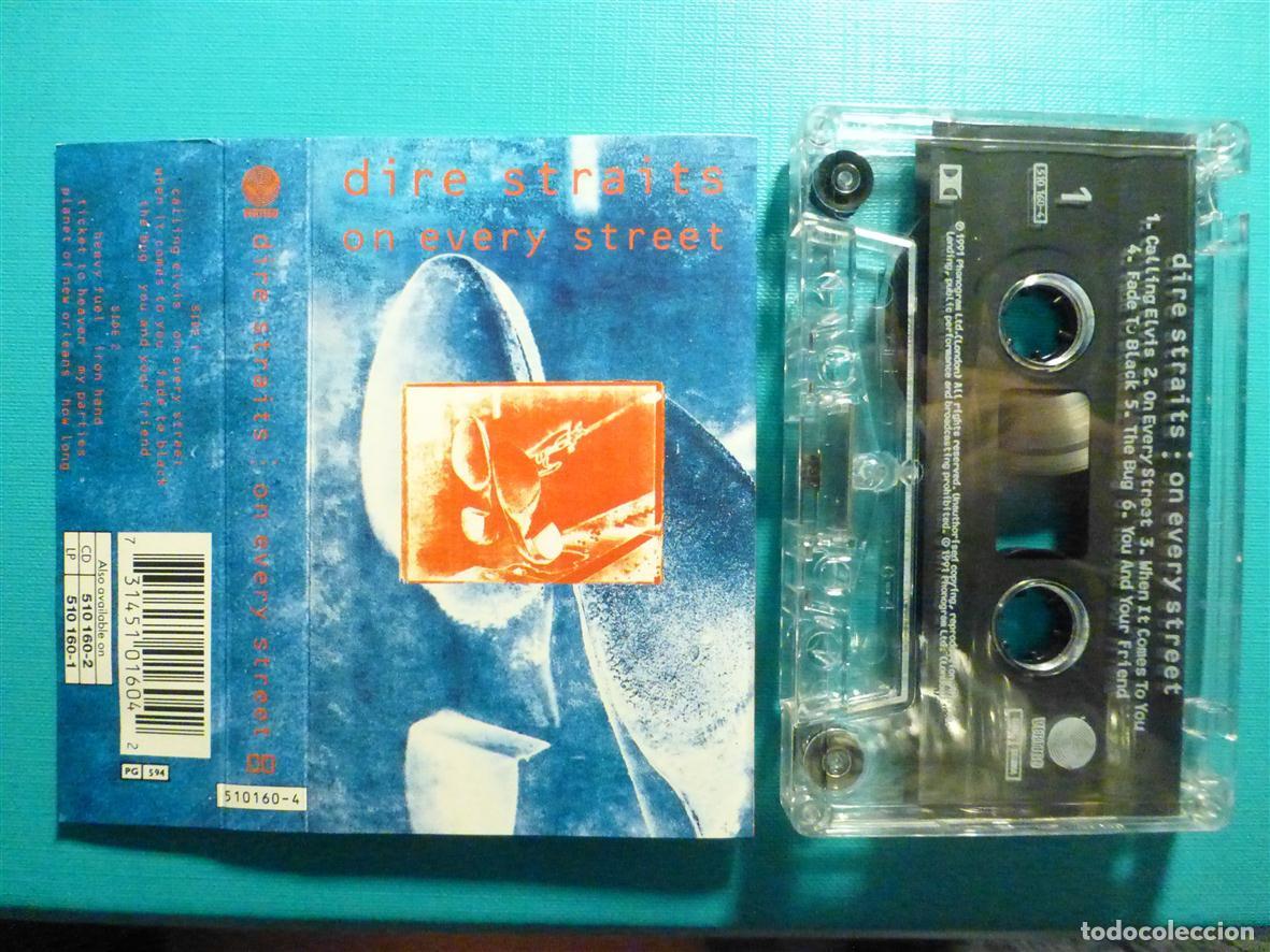 Casetes antiguos: Cinta de Cassette - Casete - Dire Straits - On Every Street - Vertigo - A&ntilde;o 1991