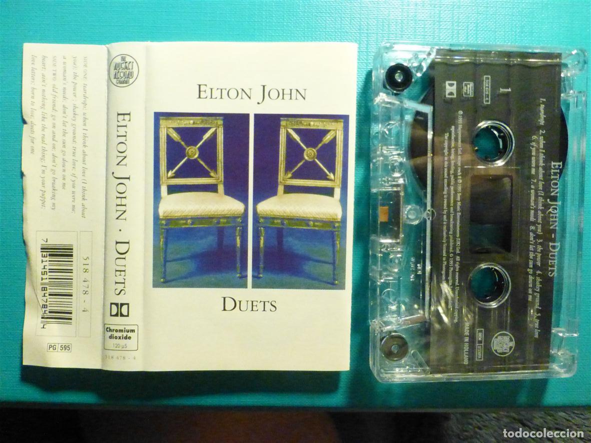 Casetes antiguos: Cinta de Cassette - Casete - Elton John - Duets - The Rocket Record - A&ntilde;o 1993