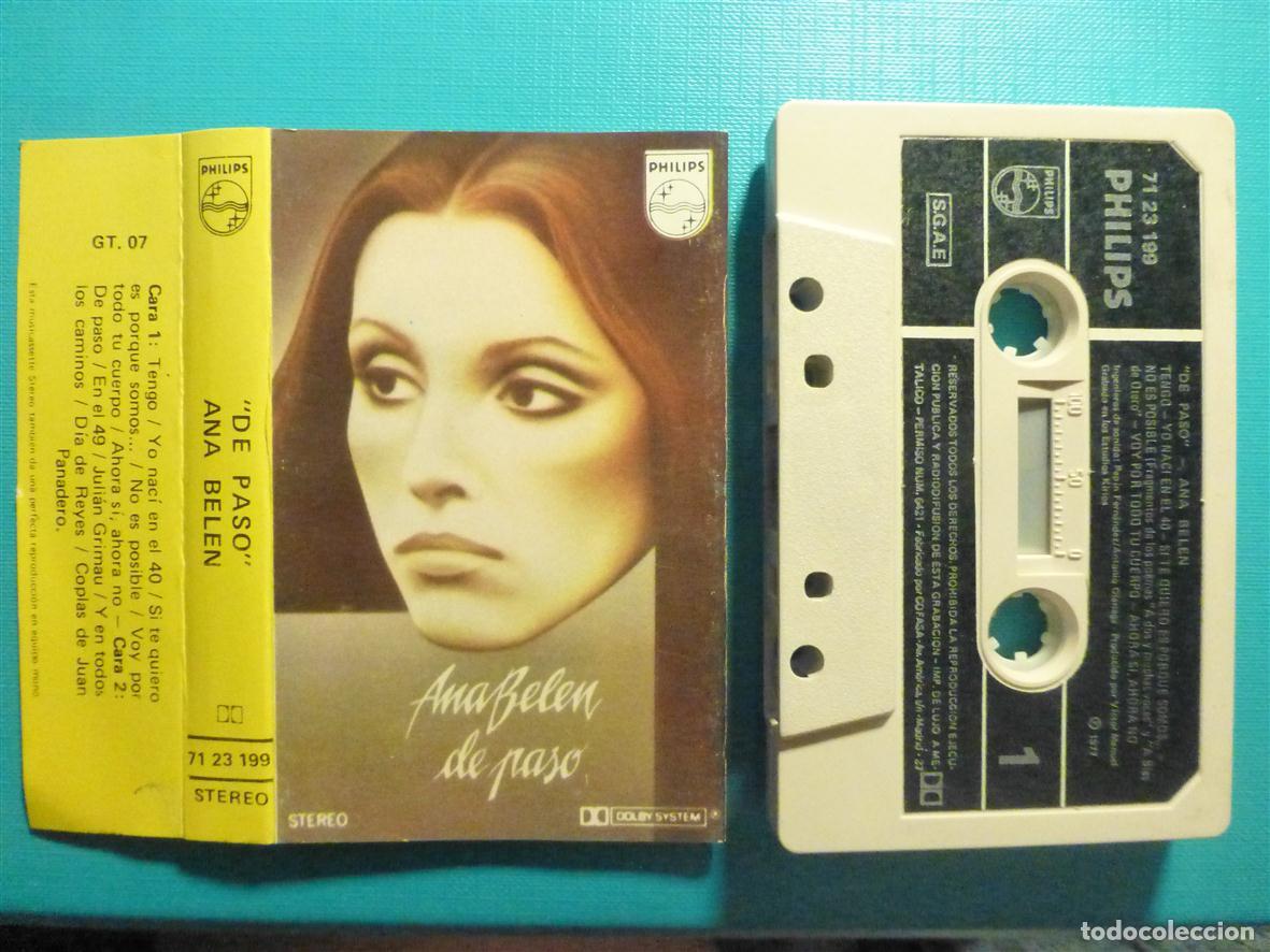 Casetes antiguos: Cinta de Cassette - Casete - Ana Belen - De paso - Philips - A&ntilde;o 1977