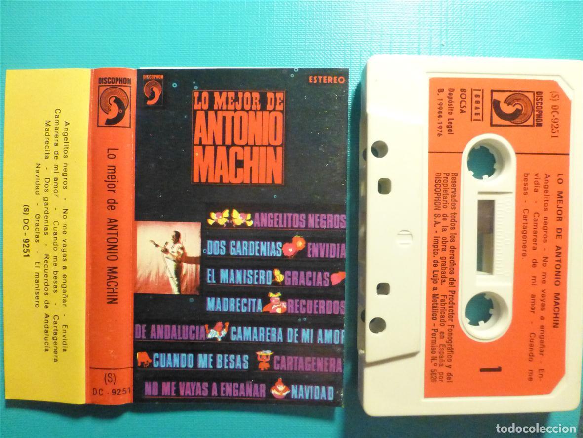 Cassette antiche: Cinta de Cassette - Casete - Lo mejor de Antonio Machin - Discophon - A&ntilde;o 1976