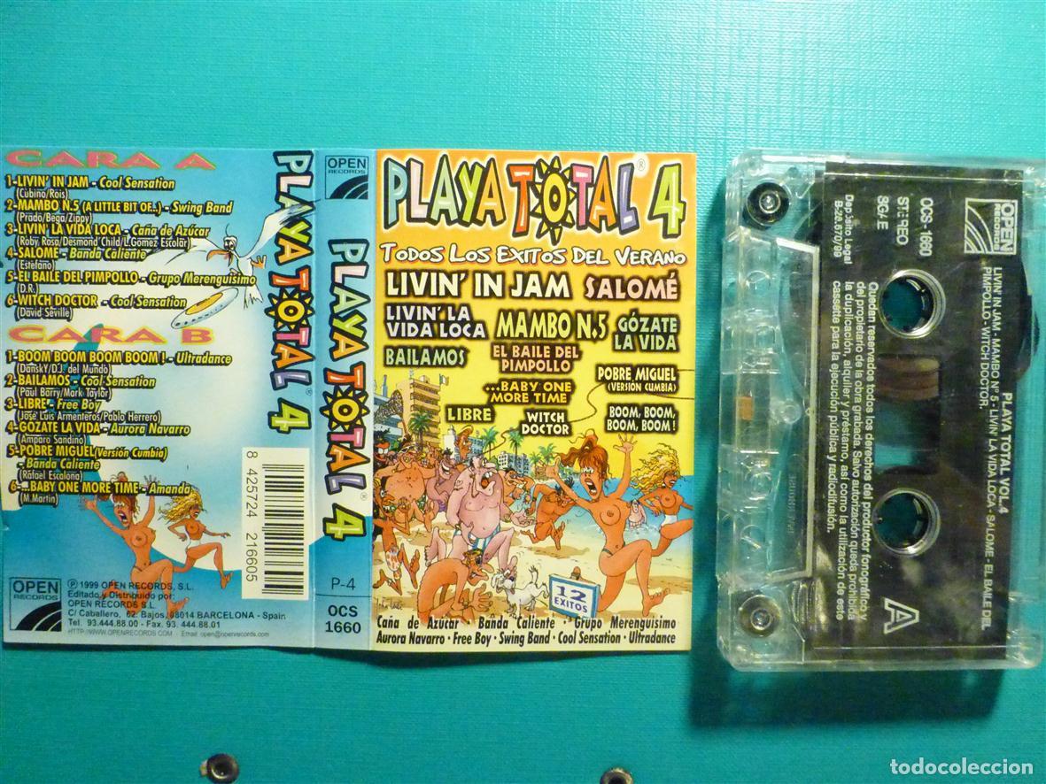 Casetes antiguos: Cinta de Cassette - Casete - Playa Total 4 - Open Records - A&ntilde;o 1999