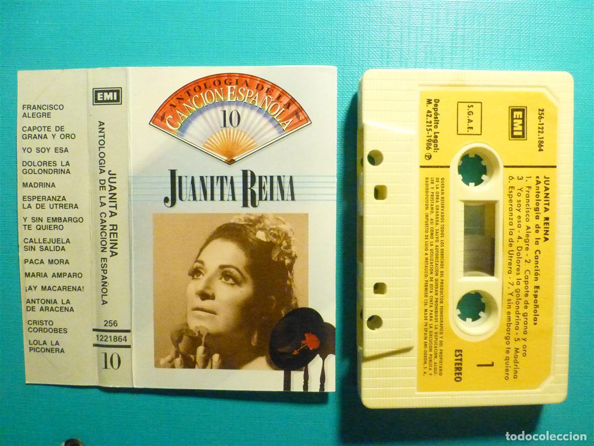 Casetes antiguos: Cinta de Cassette - Casete - Antolog&iacute;a de la Canci&oacute;n espa&ntilde;ola - Juanita Reina - Emi - A&ntilde;o 1986