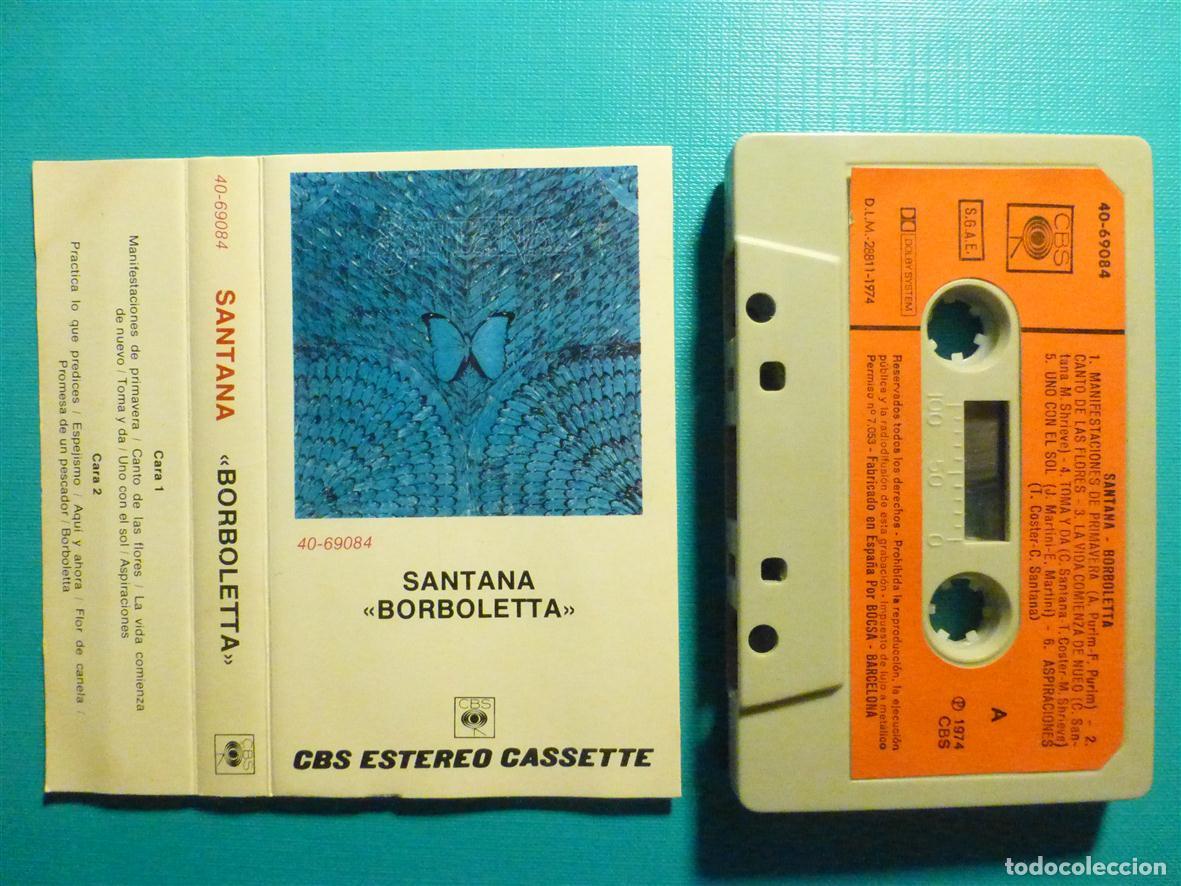 Casetes antiguos: Cinta de Cassette - Casete - Santana - Borboleta - CBS - A&ntilde;o 1974