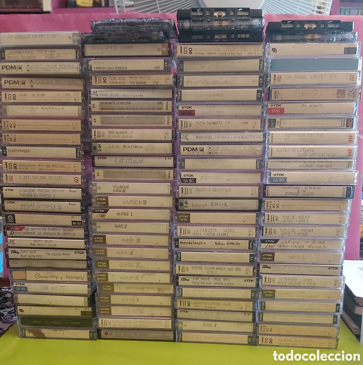 Casetes antiguos: 100 CASSETTES REGRABABLES PINK FLOYD CAT STEVENS LOS SECRETOS BOD DYLAN CLASICA ZARZUELA 80 ' y 90'