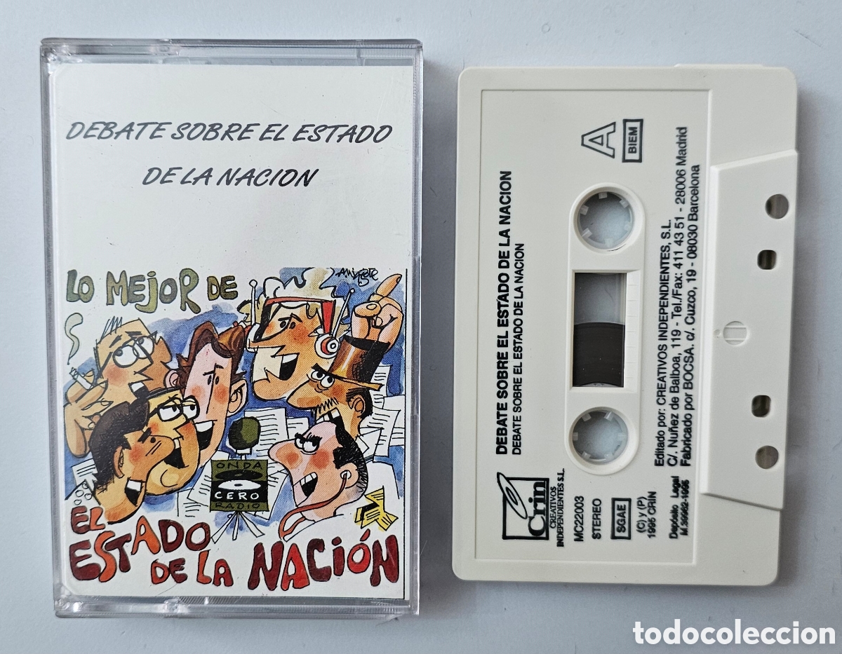 Casetes antiguos: CASSETTE DEBATE SOBRE EL ESTADO DE LA NACION (Espa&ntilde;a - Crin - 1995) Tip Coll Ozores Mingote etc