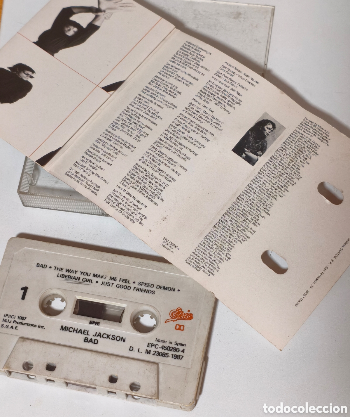 Casetes antiguos: Michael Jackson &ndash; Bad (Cassette original 1987, Epic Espa&ntilde;a). - Foto 3