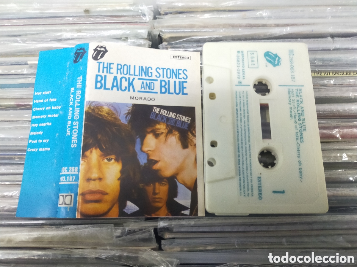 Casetes antiguos: Rolling Stones casete black and blue morado Espa&ntilde;a 1979