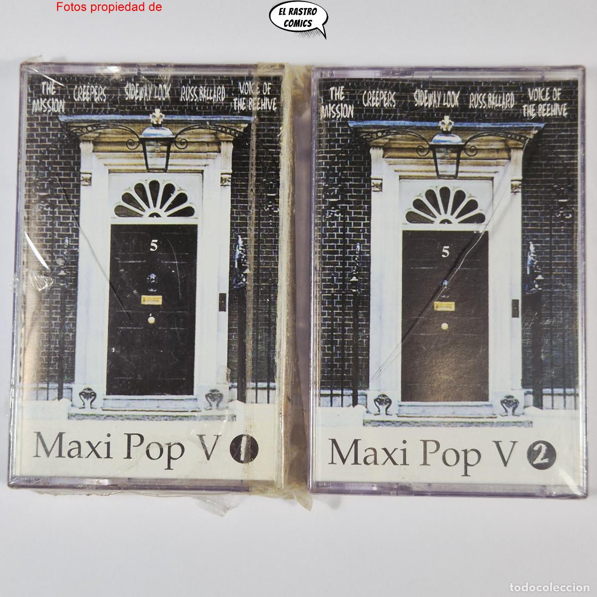 Casetes antiguos: Maxi Pop V, Vol 1 + Vol 2, dos cintas, cassettes, precintado, Propaganda, The Mission... Techno
