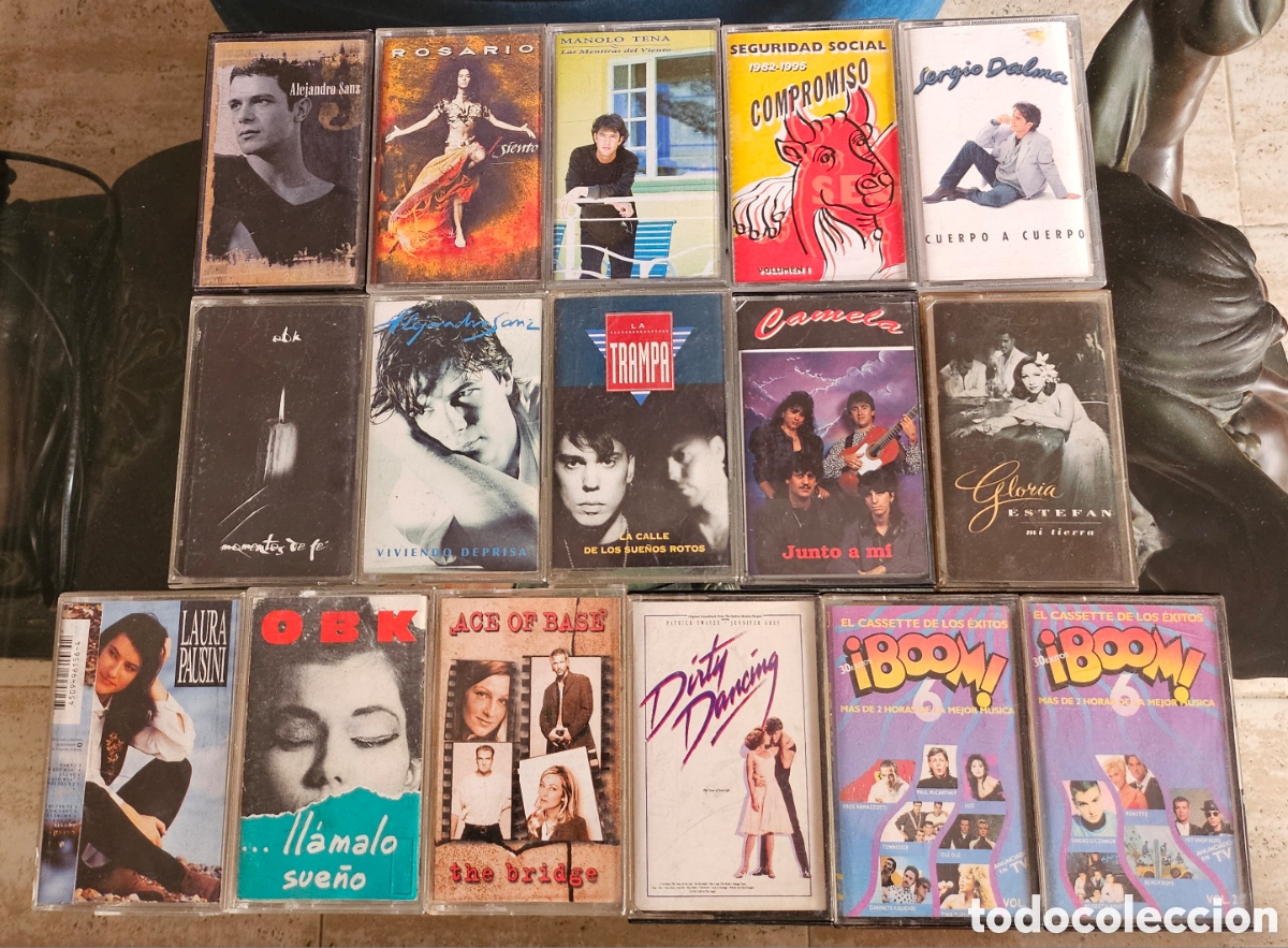Casetes antiguos: Lote de 16 cintas de Casettes Espa&ntilde;olas pop 80 y 90, latina e inglesa