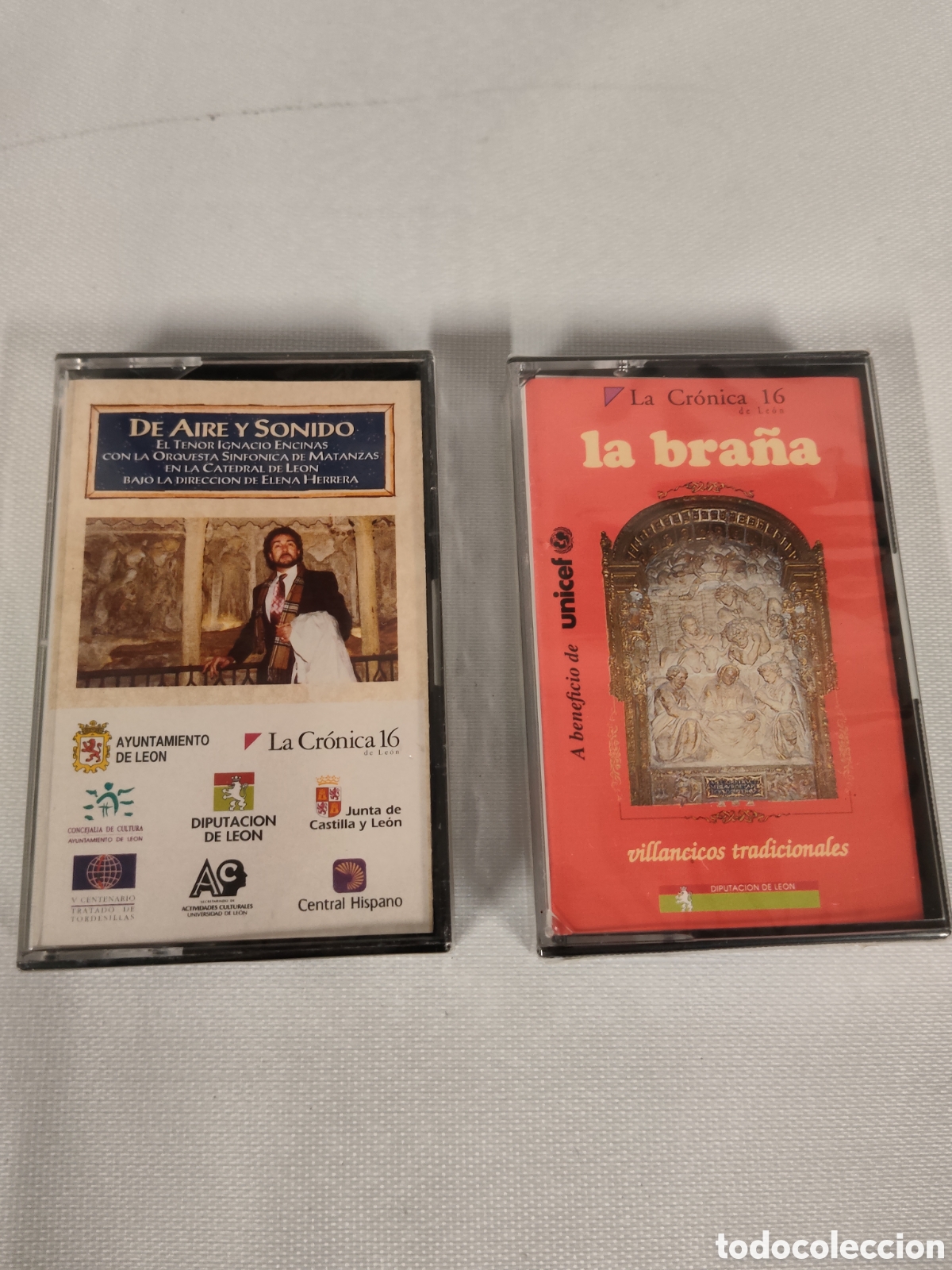 Casetes antiguos: Lote 2 Cassettes La Bra&ntilde;a Villancicos y Tenor Le&oacute;n