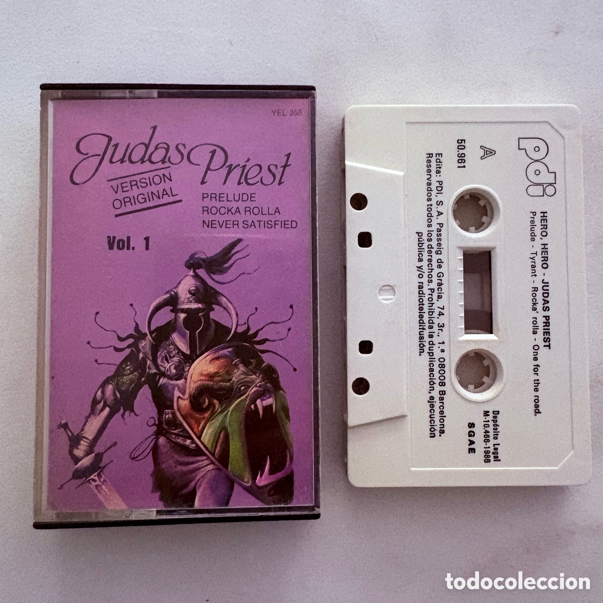 Casetes antiguos: cinta cassette Judas Priest &lrm;&ndash; Hero, Hero - Vol. 1 edicion espa&ntilde;ola de 1986
