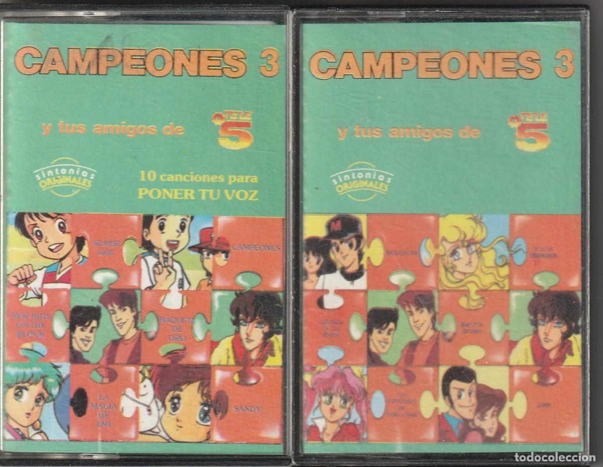 Casetes antiguos: CAMPEONES 3 Y TUS AMIGOS DE TELE 5 (2 x CASSETTE FIVE RECORDS 1991)