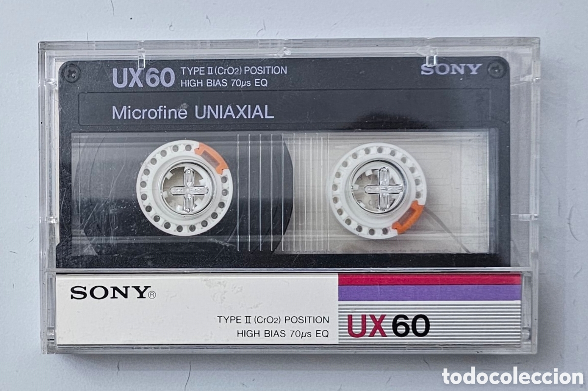 Casetes antiguos: CASSETTE SONY UX60 TYPE II MICROFINE UNIAXIAL USADA A&Ntilde;O 1986