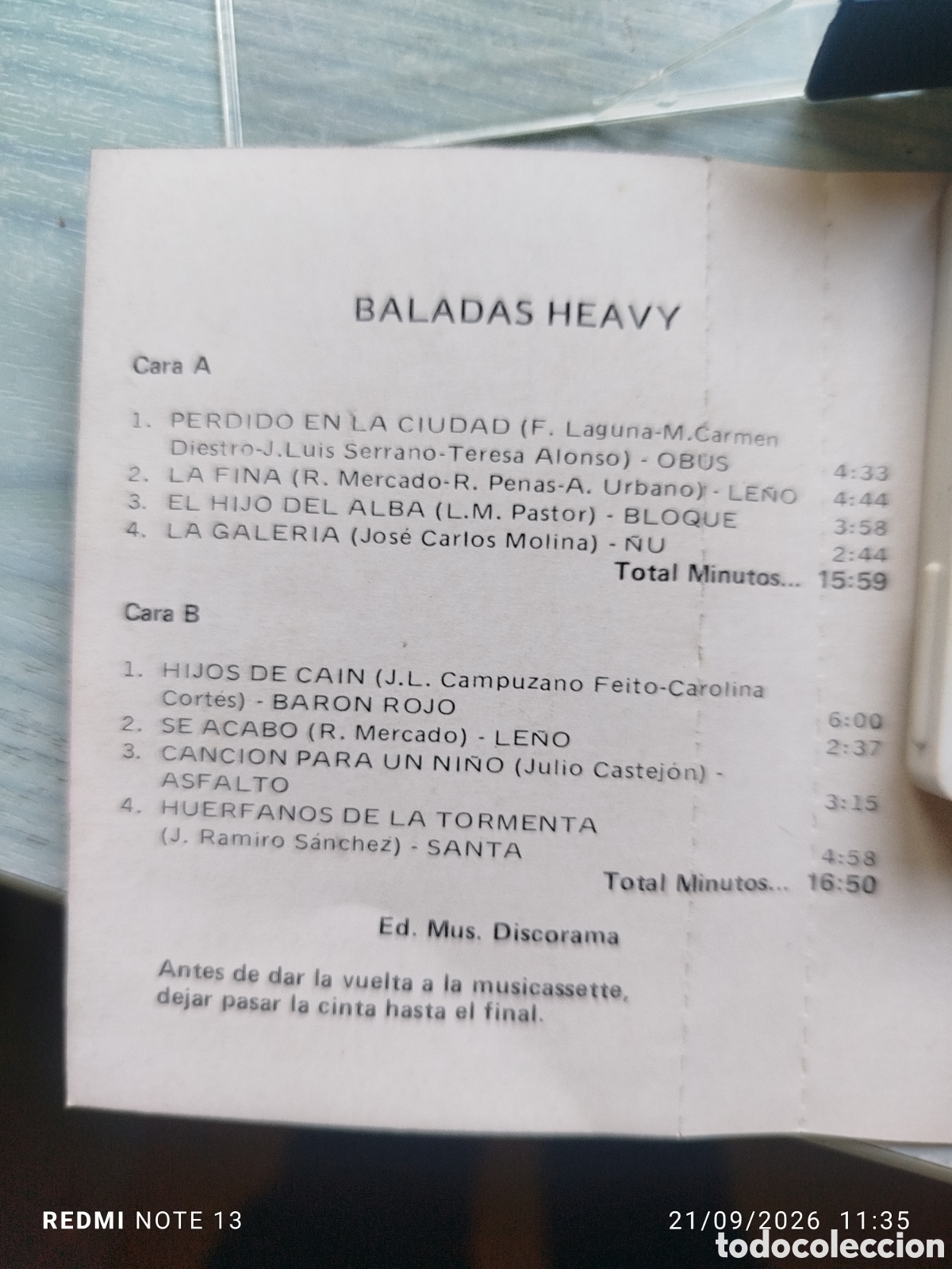 Casetes antiguos: Cassette baladas Heavy grandes exitos - Foto 3