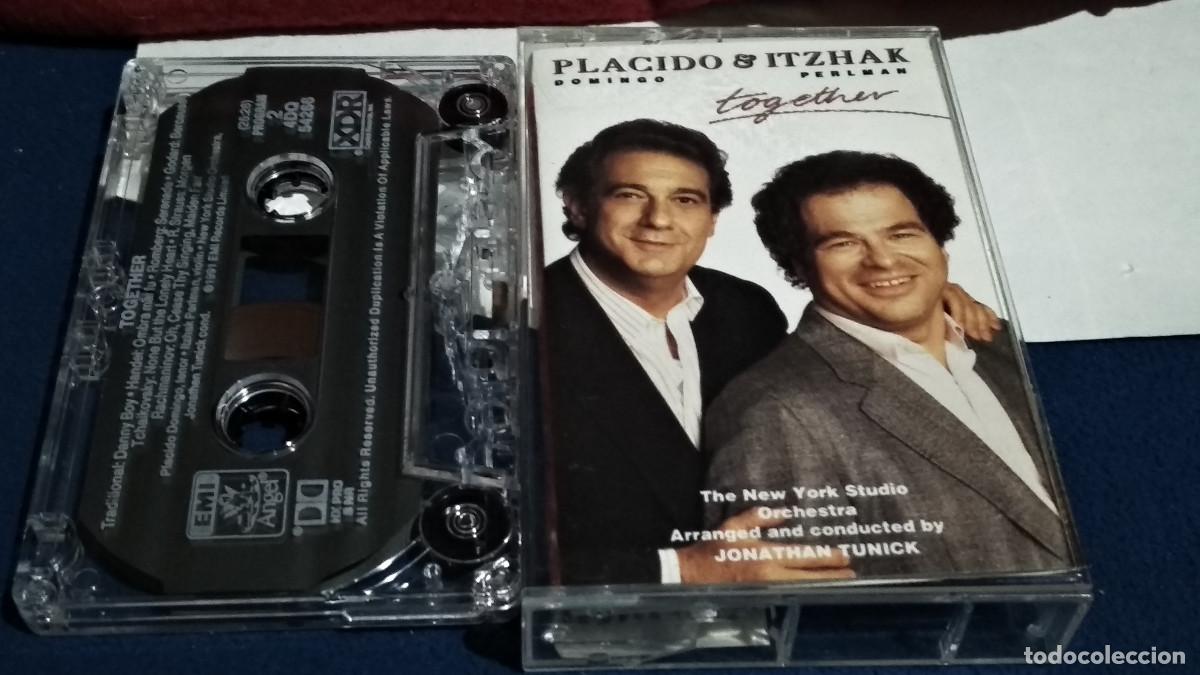 Casetes antiguos: Placido Domingo, Itzhak Perlman &ndash; Placido & Itzhak Together - CASETE CINTA CASSETTE 1991 EMI RARA