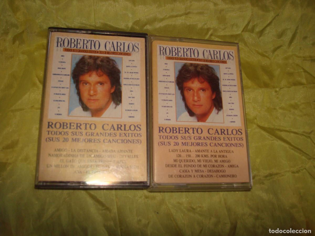 Casetes antiguos: ROBERTO CARLOS. TODOS SUS GRANDES EXITOS ( SUS 20 MEJORES CANCIONES). 2 CASETE&acute;S .CBS, 1988 (#)