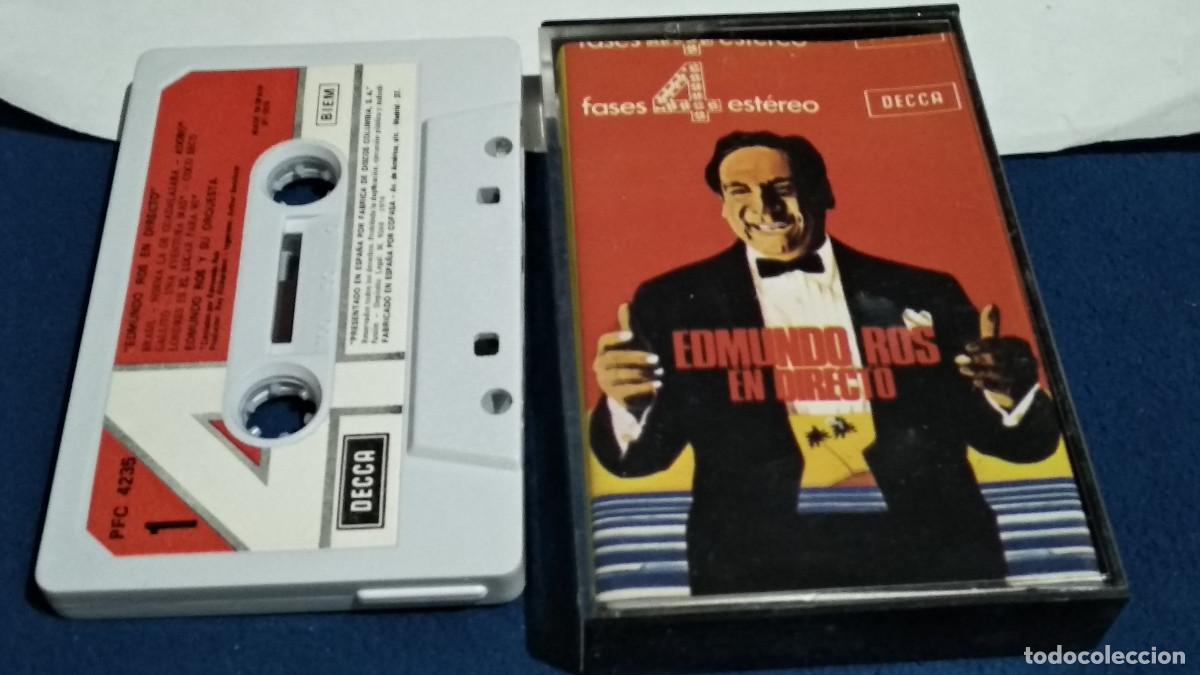 Casetes antiguos: EDMUNDO ROS / En Directo - 1974 DECCA 4 FASES CASETE CINTA CASSETTE - MUY BUEN ESTADO
