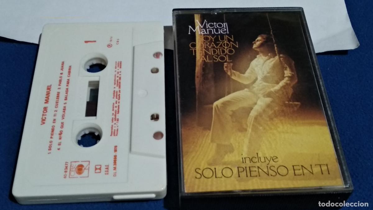 Casetes antiguos: VICTOR MANUEL. SOY UN CORAZ&Oacute;N TENDIDO AL SOL. INCLUYE SOLO PIENSO EN TI. 1978 CBS CASETE CINTA