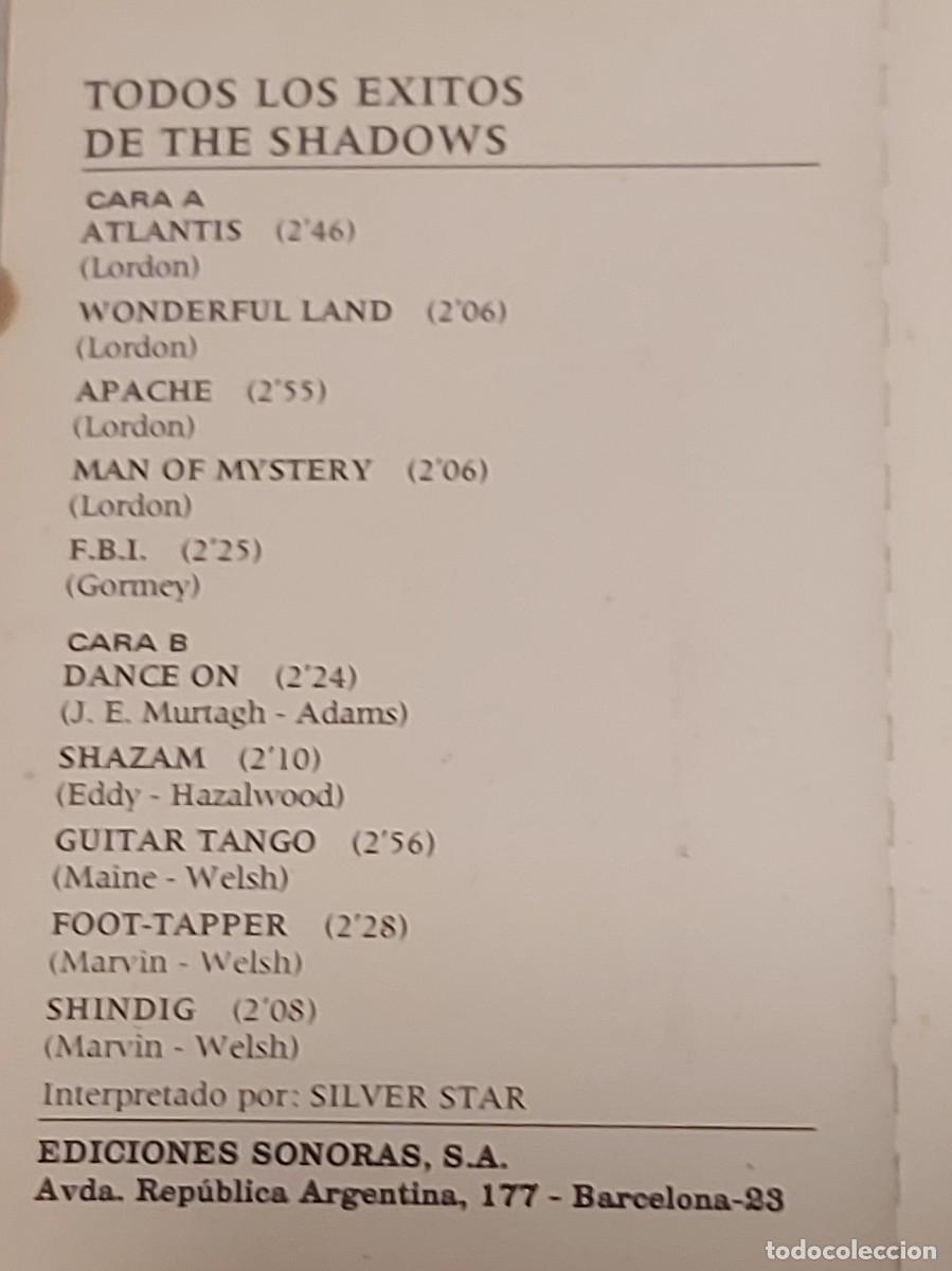 Casetes antiguos: SILVER STAR | TODOS LOS &Eacute;XITOS DE THE SHADOWS | MC | IMPACTO | 1978 | DE LUJO - Foto 4