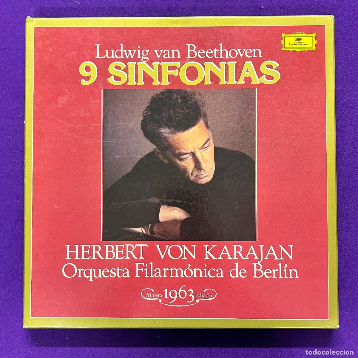Casetes antiguos: LUDWIG VAN BEETHOVEN 9 SINFONIAS. HERBERT VON KARAJAN. CAJA CON 8 CASSETTES. ORQUESTA DE BERLIN.