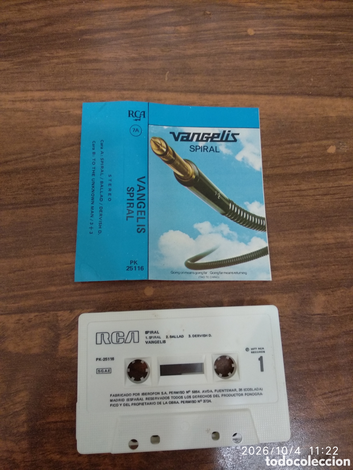 Casetes antiguos: Cassette Vangelis Spiral - Foto 4