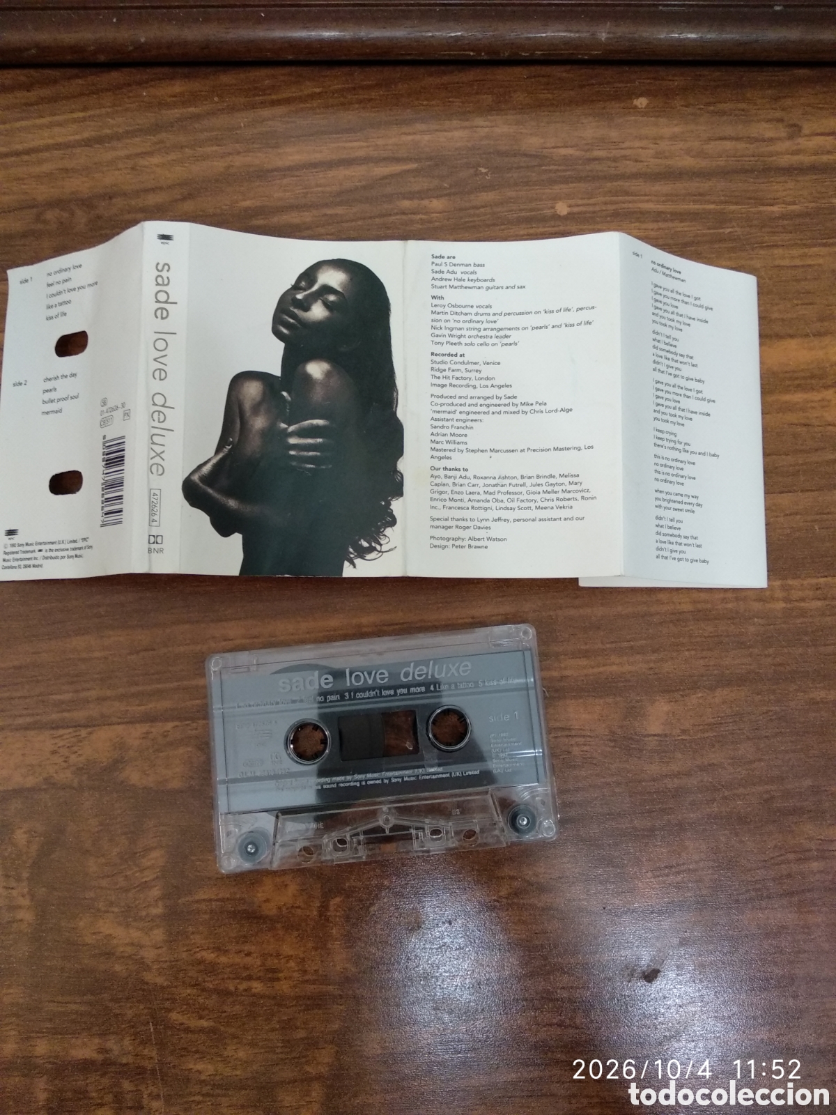 Casetes antiguos: Cassette Sade Love Deluxe - Foto 3
