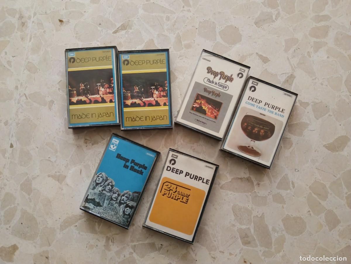 Casetes antiguos: 6 CINTAS CASET CASSETTE EMI DEEP PURPLE - IN ROCK 24 CARAT MADE IN JAPAN (2) EUROPE COME TASTE BAND