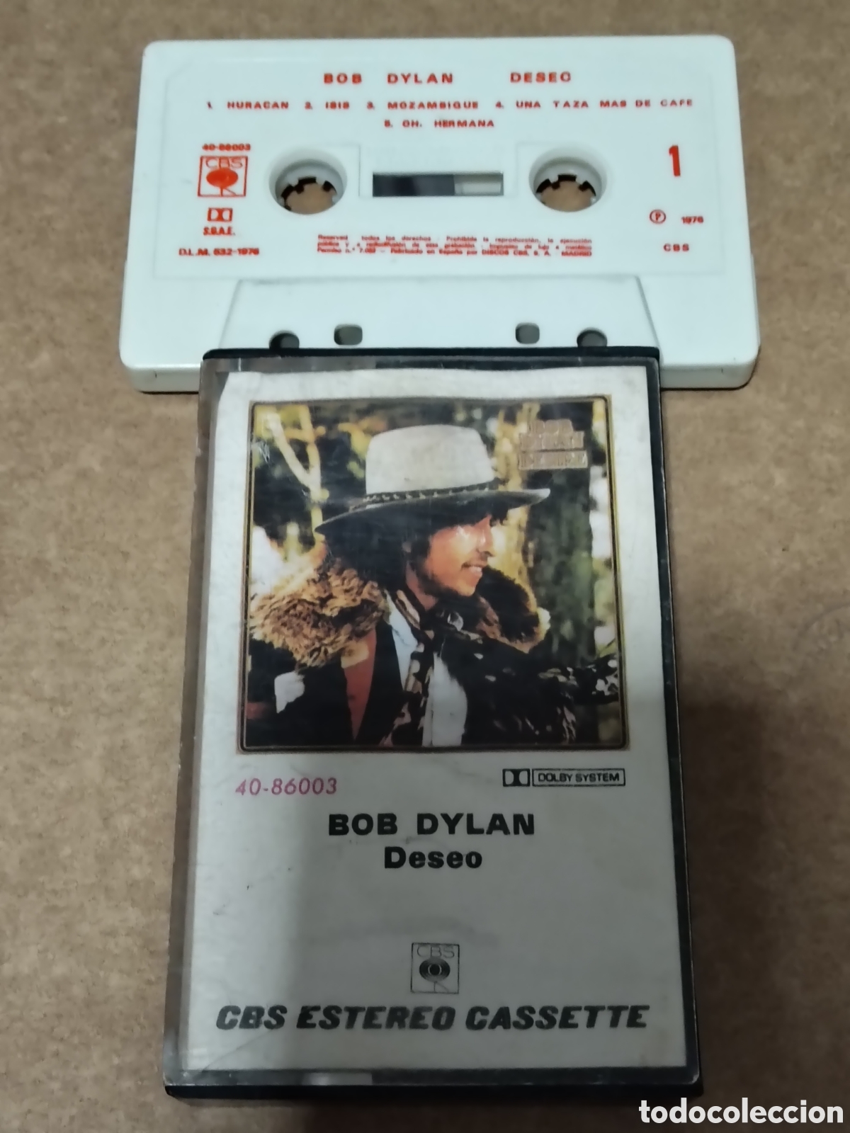 Casetes antiguos: casete del &aacute;lbum Desire de Bob Dylan