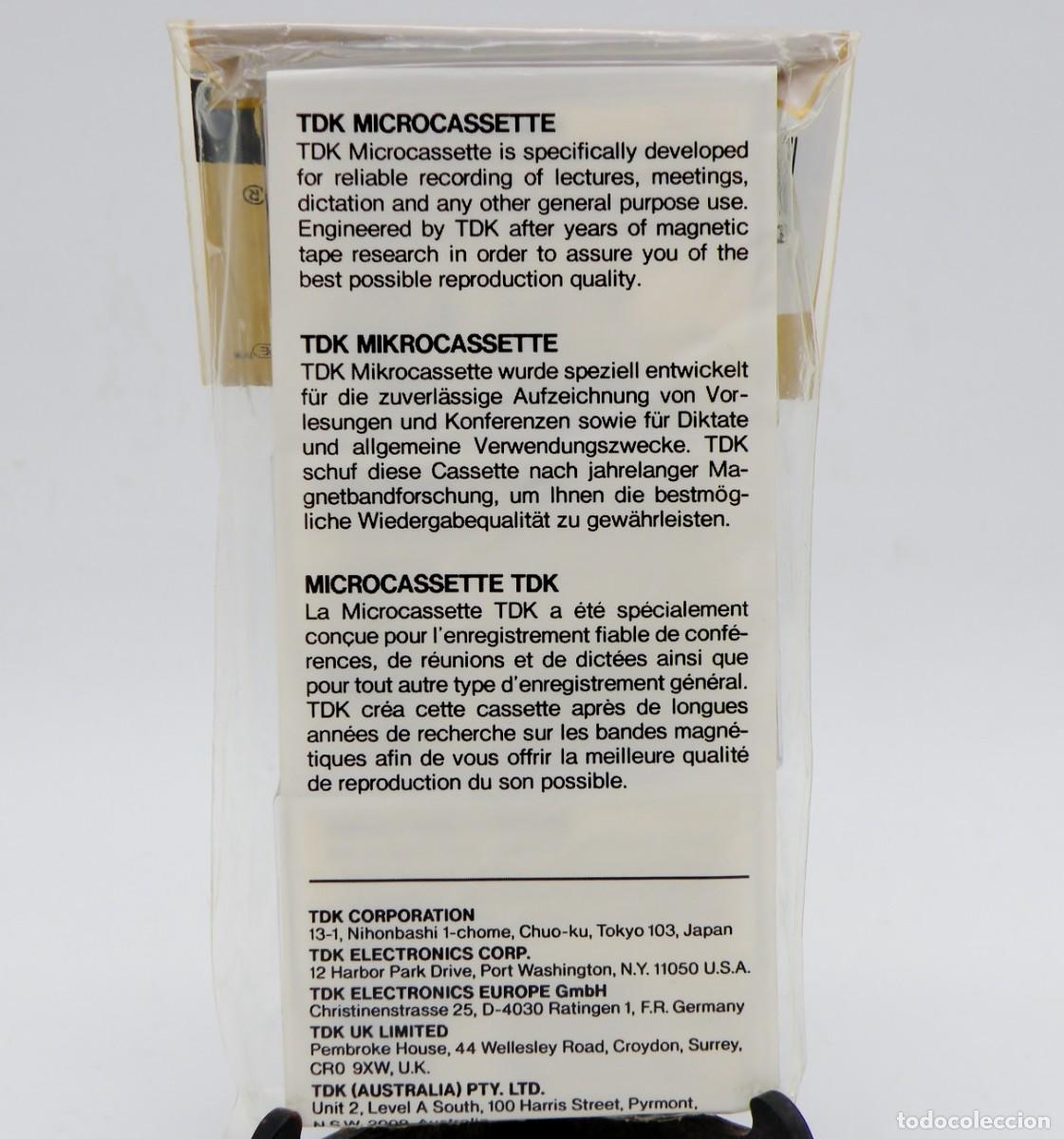 Casetes antiguos: PACK DE 3 MICROCASSETTES MC60 TDK PRECINTADAS - Foto 3