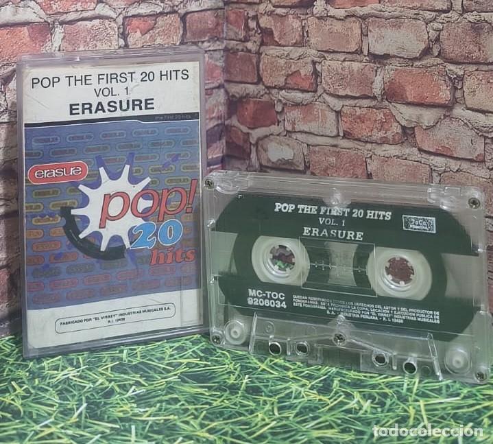 Casetes antiguos: Erasure &rdquo;Pop! The first 20 Hits&rdquo; Cassette edicion peruana - Foto 1