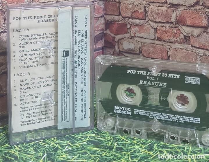 Casetes antiguos: Erasure &rdquo;Pop! The first 20 Hits&rdquo; Cassette edicion peruana - Foto 2