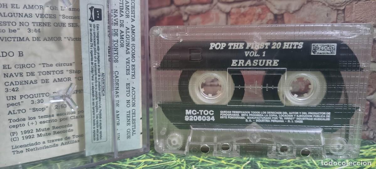 Casetes antiguos: Erasure &rdquo;Pop! The first 20 Hits&rdquo; Cassette edicion peruana - Foto 4