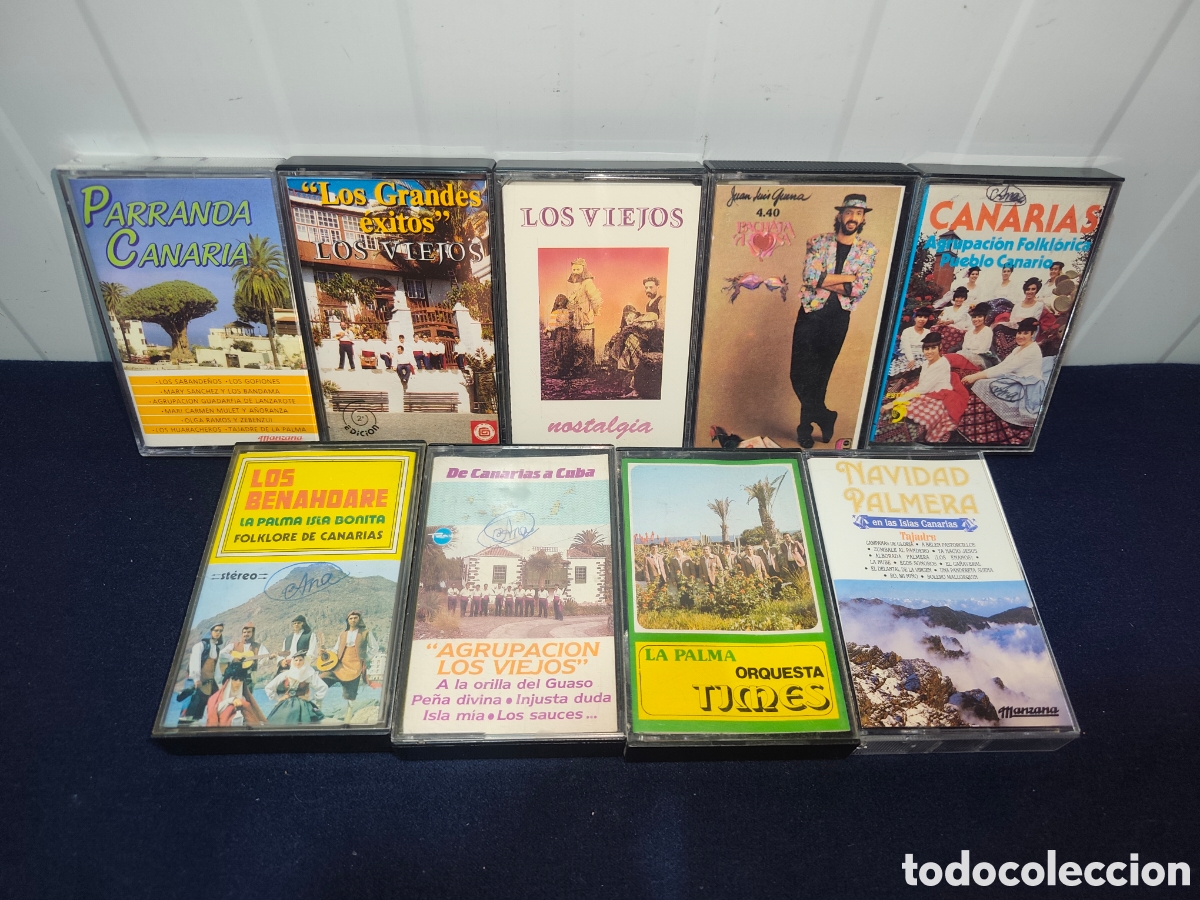 Casetes antiguos: Lote de 9 Cintas de Cassette de M&uacute;sica Folcl&oacute;rica Canaria
