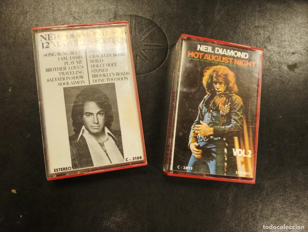Casetes antiguos: 2 CINTAS CASET CASSETTE MCA RECORDS - NEIL DIAMOND - 12 MAYORES EXITOS / HOT AUGUST NIGHT