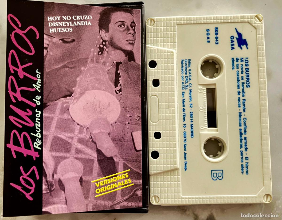Casetes antiguos: LOS BURROS. ( MANOLO GARCIA ). REBUZNOS DE AMOR. VERSIONES ORIGINALES. CASETE EDICION 1990